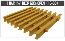 I Bar 1-1/2” Deep 60% Open