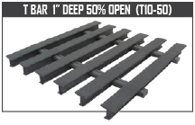 T Bar 1” Deep 50% Open