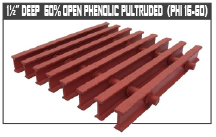 1-1/2” 60% Deep Open Phenolic Pultruded (PHI 15-60)