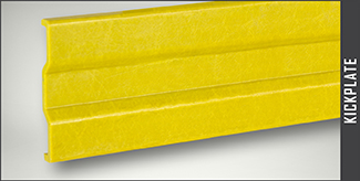 Kickplate for Handrail System in safety yellow