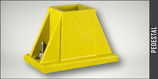 Pedestal for Handrail System in safety yellow